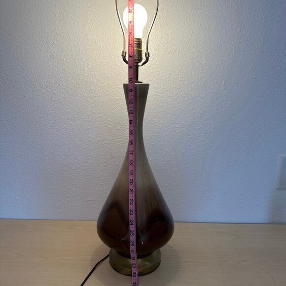 MCM Brown and tans Drip Glaze Lamp - Picture 2 of 6